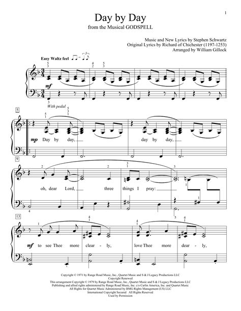 day by day sheet music pdf